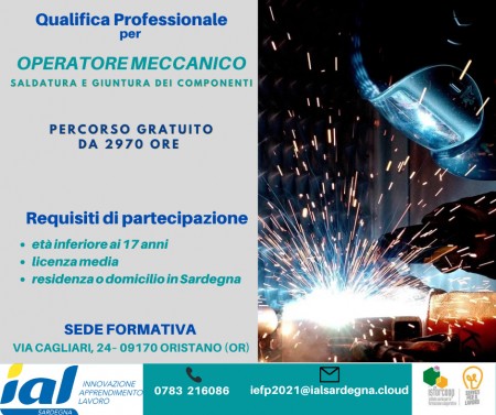 PERCORSO DI ISTRUZIONE E FORMAZIONE PROFESSIONALE PER OPERATORE MECCANICO - SALDATURA E GIUNTURA DEI COMPONENTI