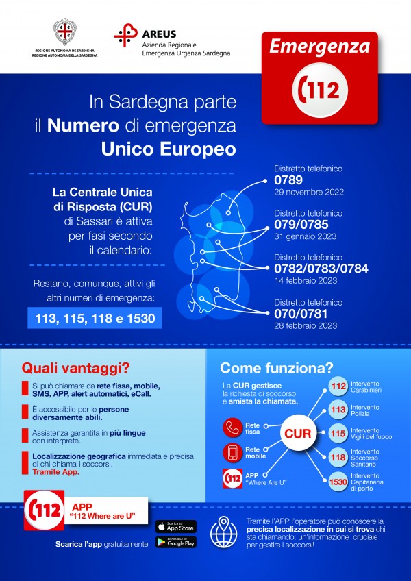 Campagna di informazione sul 112 NUE - Numero di emergenza Unico Europeo.