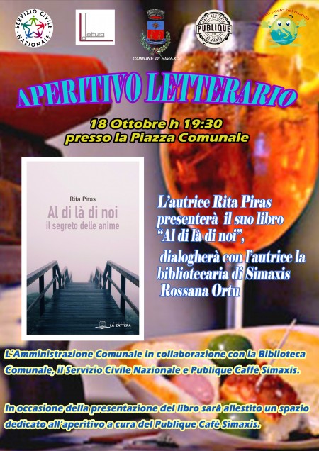 APERITIVO LETTERARIO 18 OTTOBRE 2019 ORE 19:30