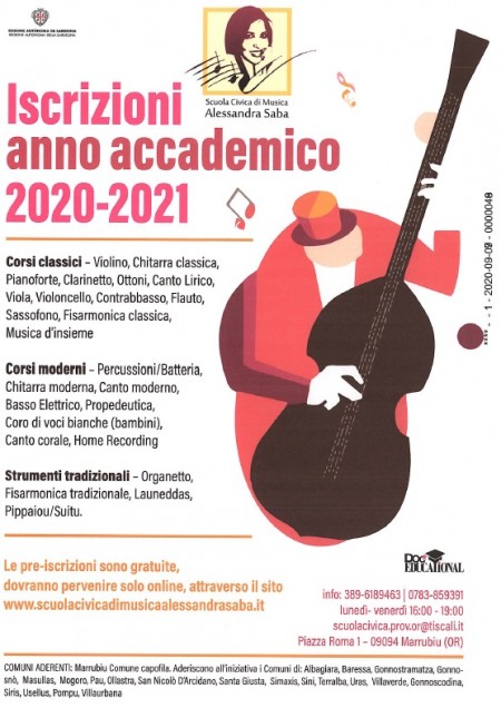 ISCRIZIONI SCUOLA CIVICA DI MUSICA ANNO 2020/2021